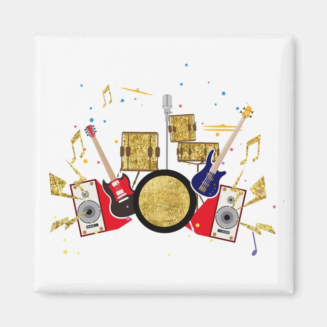Musik party guitar drum set musical magnet (Framsidan)