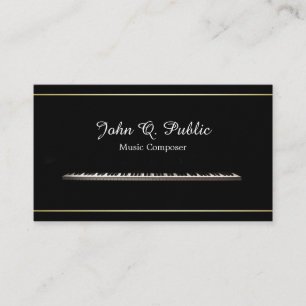 Musik Pianolärare Kompositör Professionell Elegant Visitkort