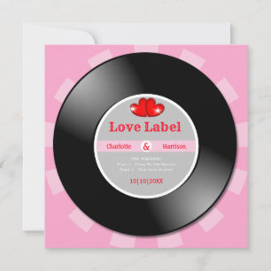 Musik Retro Vinylskiva Bröllop Inbjudningar