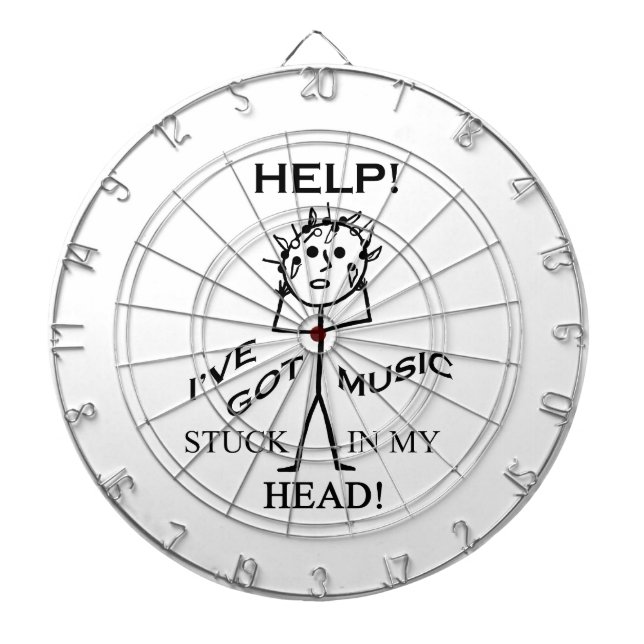 Musik som klibbas i mitt huvud piltavla (Framsidan)