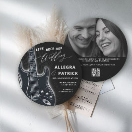 Musik Spela in allt ett foto QR Sten i Bröllop Inbjudningar