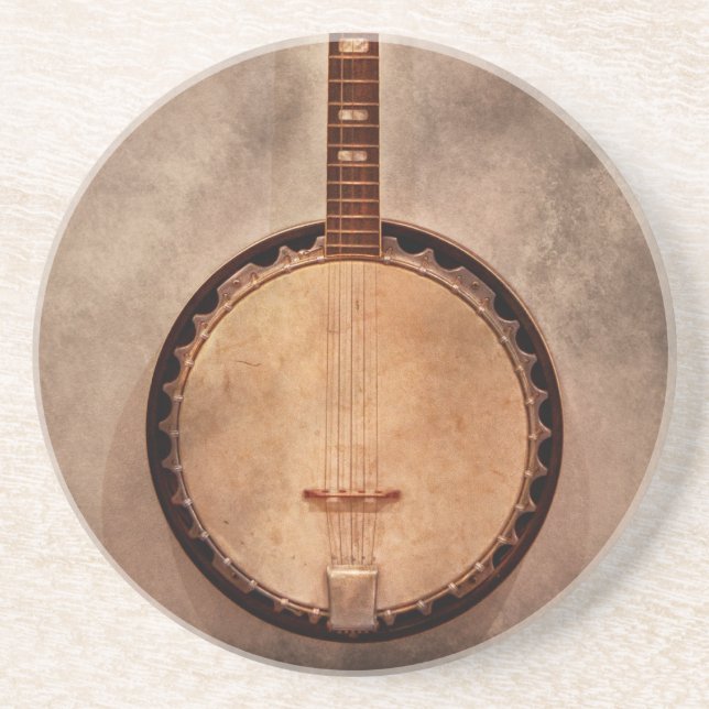 Musik - stränga - Banjo Underlägg Sandsten (Framsidan)