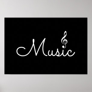 musik. svart poster