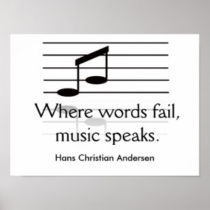 Musik talar - konsttryck poster