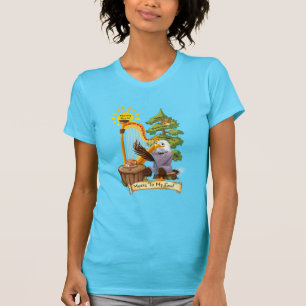Musik till soulen, örn som leker en harpa, kvinno t shirt