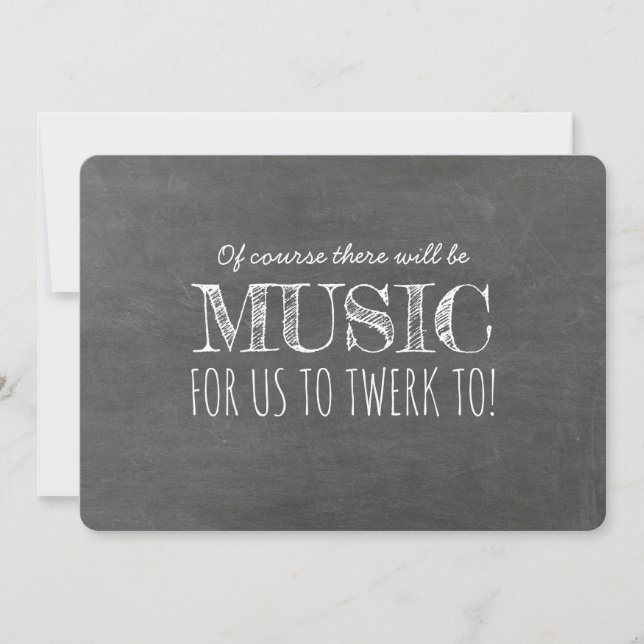 Musik till Twerk Funny Bridesmaid Frieri Inbjudningar (Framsida)