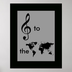 musik till världen, treble clef poster