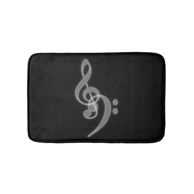 Musik - Treble och Bass Clef Bath Mat Badrumsmatta (Framsidan)