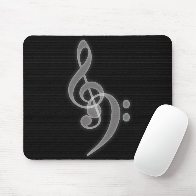 Musik - Treble och Bass Clef Mouse Pad Musmatta (Med mus)
