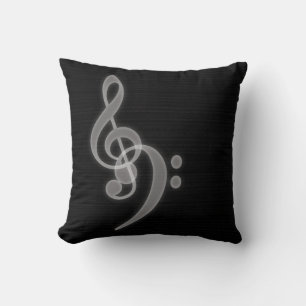 Musik - Treble och Bass Clef - Pillow Kudde