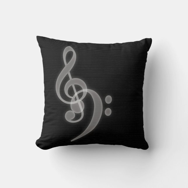 Musik - Treble och Bass Clef - Pillow Kudde (Framsida)