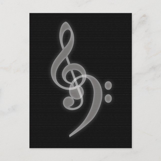 Musik - Treble och Bass Clef - vykort (Framsida)