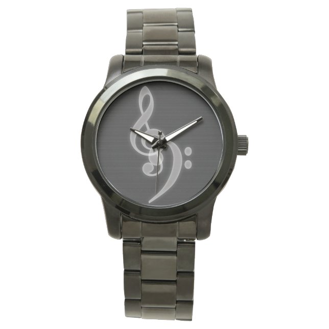 Musik - Treble och Bass Clef Watch Armbandsur (Framsida)