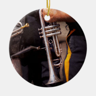 Musik - Trumpet - Polisens marscherande orkester Julgransprydnad Keramik