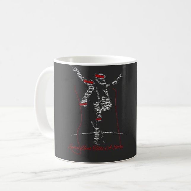 Musik Typografi Konst | Modern Musikälskare Design Kaffemugg (Framsida vänster)