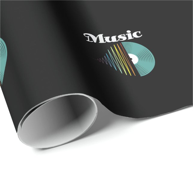 Musik Vinyl Presentpapper (Rullad Hörn)