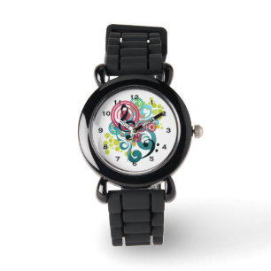 Musik virvlar runt glitterklockan armbandsur