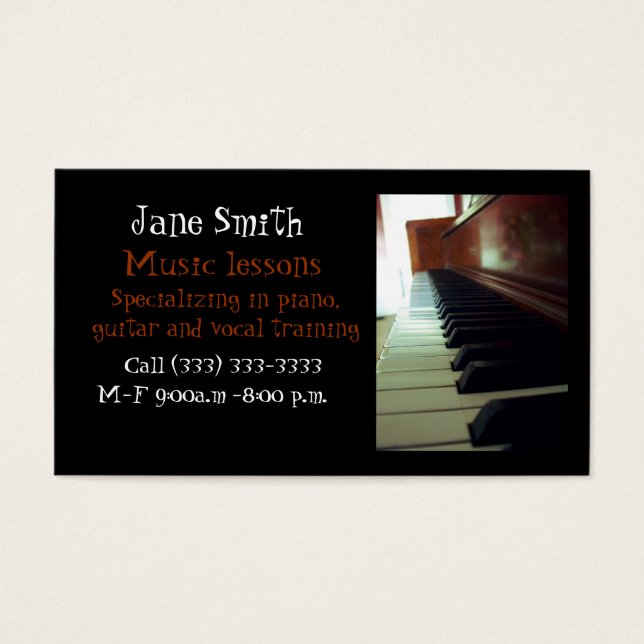 Musik Visitkort (Framsidan)