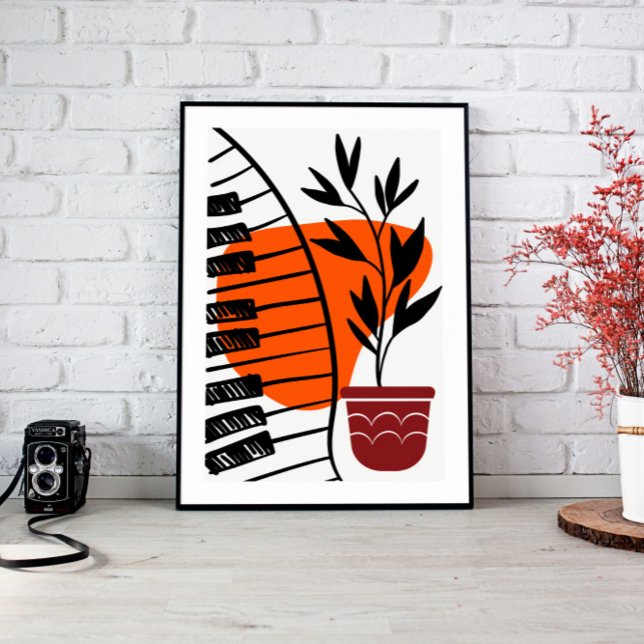 Musik Wall Art Decor Canvastryck (The muted colors and minimalist design make this print the perfect addition to any modern, boho, or )