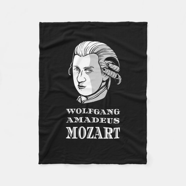 Musik - Wolfgang Amadeus Mozart Porträtt Fleecefilt (Framsidan)