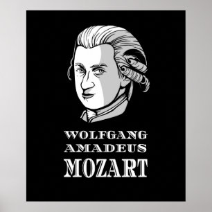 Musik - Wolfgang Amadeus Mozart Porträtt Poster