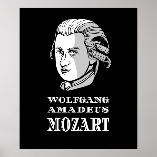 Musik - Wolfgang Amadeus Mozart Porträtt Poster (Framsidan)