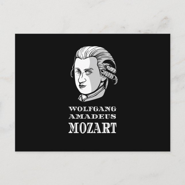 Musik - Wolfgang Amadeus Mozart Porträtt Vykort (Framsida)