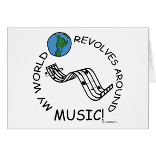 Musik - World Revolves runt Hälsningskort