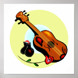 Musikal för design för UkuleleCastanetsro grafis Poster
