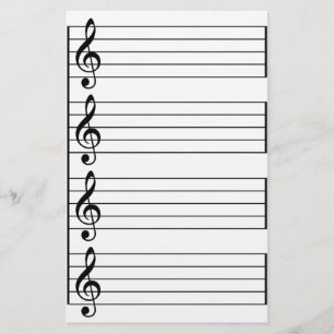 Musikalen bemannar fodrat svartvitt för brevpapper