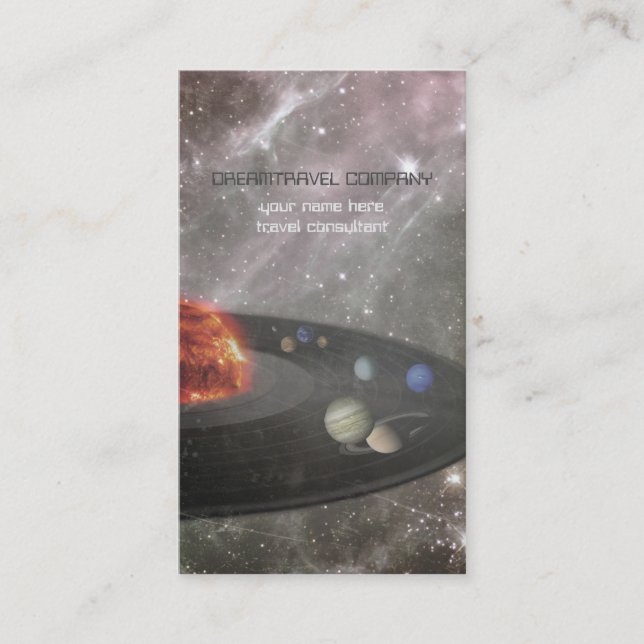 Musikalen mystiskt som är magical reser byrån visitkort (Framsida)