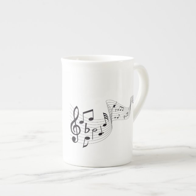 Musikalen noterar benporslinmuggar benporslin mugg (Framsida höger)