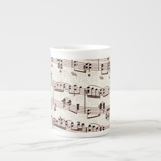 Musikalen noterar benporslinmuggen benporslin mugg (Framsidan)