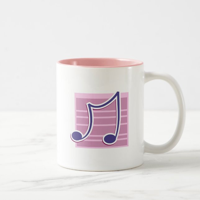 Musikalen noterar Två-Tonad mugg (Höger)