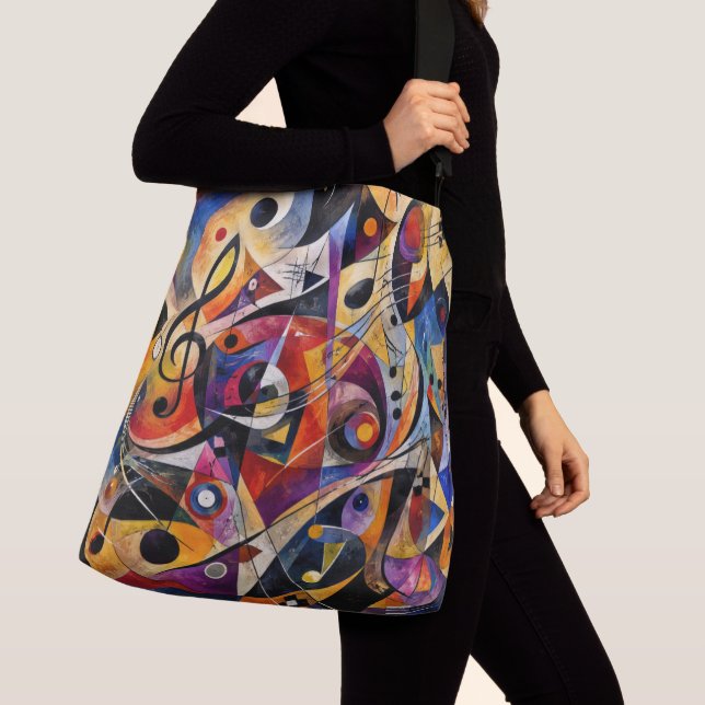 Musikalisk Abstrakt Konst Kandinsky Stil  Axelväska (Närbild)