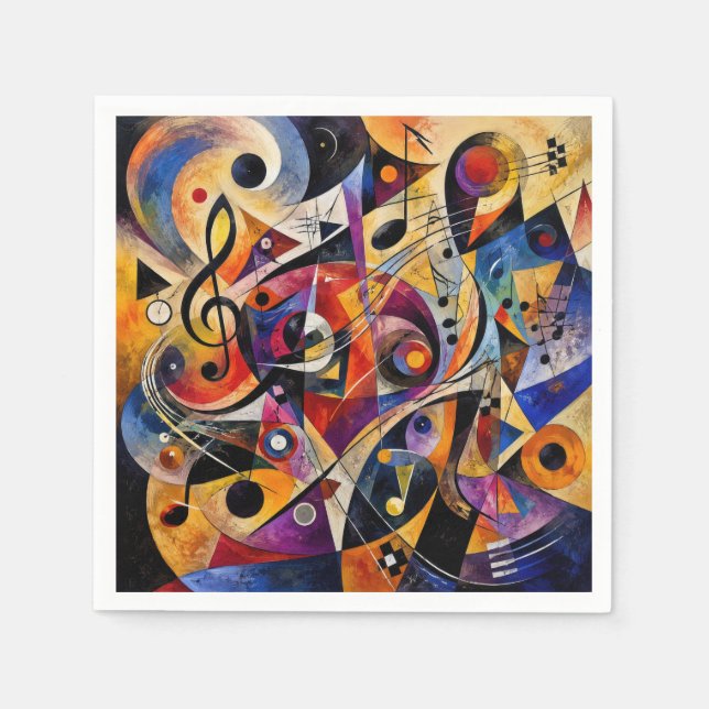 Musikalisk Abstrakt Konst Kandinsky Stil  Pappersservett (Framsidan)