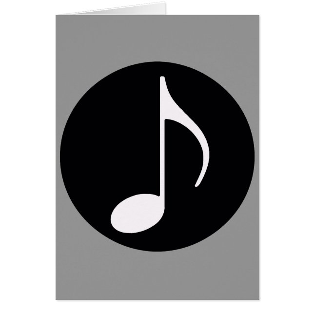 musikalisk anteckning ~ svart hälsningskort (Framsidan)