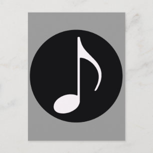 musikalisk anteckning ~ svart vykort