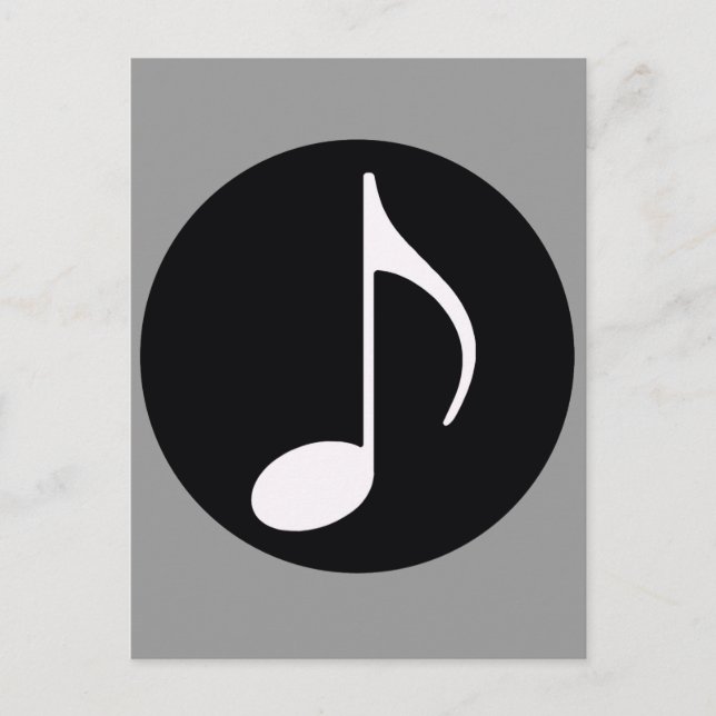 musikalisk anteckning ~ svart vykort (Framsida)