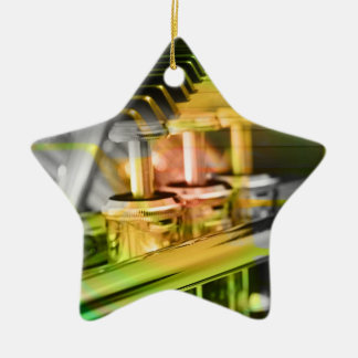 Musikalisk duettgrönt julgransprydnad keramik