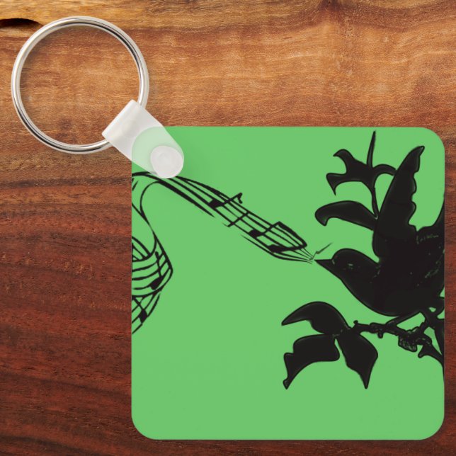 Musikalisk Fågel Byter Färger Nyckelring (Framsida)