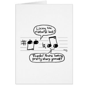 Musikalisk humortecknad hälsningskort