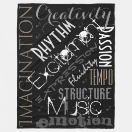 Musikalisk inspiration, svart, vit filt collage