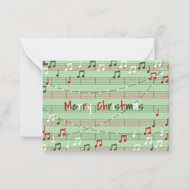 Musikalisk julklappstagg  anteckningskort (Framsida)