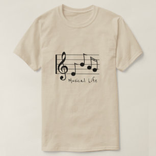 Musikalisk klav för treble för livsloganmusik t shirt