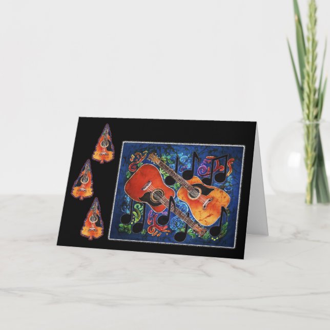 Musikalisk Merriment - gitarrhelgdagskort Helgkort (Framsida)