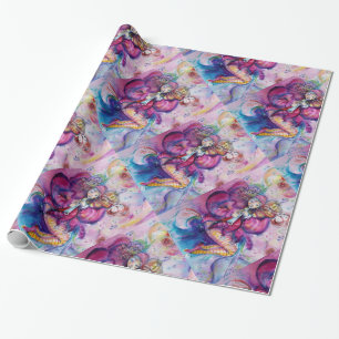 MUSIKALISK ROSA CLOWN MED UGLA PRESENTPAPPER