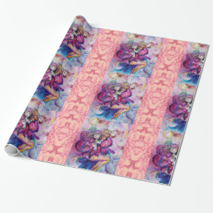 MUSIKALISK ROSA CLOWN MED UGLA Rosa blomblad Presentpapper