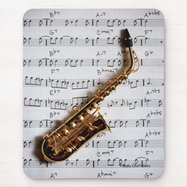 Musikalisk saxofon Mousepad Musmatta (Framsidan)