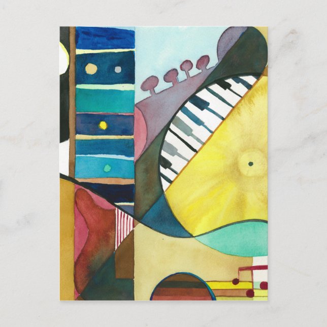 Musikalisk serie - gitarren spårar vykort (Framsida)